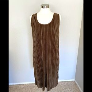 H&M Brown Metallic Sleeveless Slip Dress